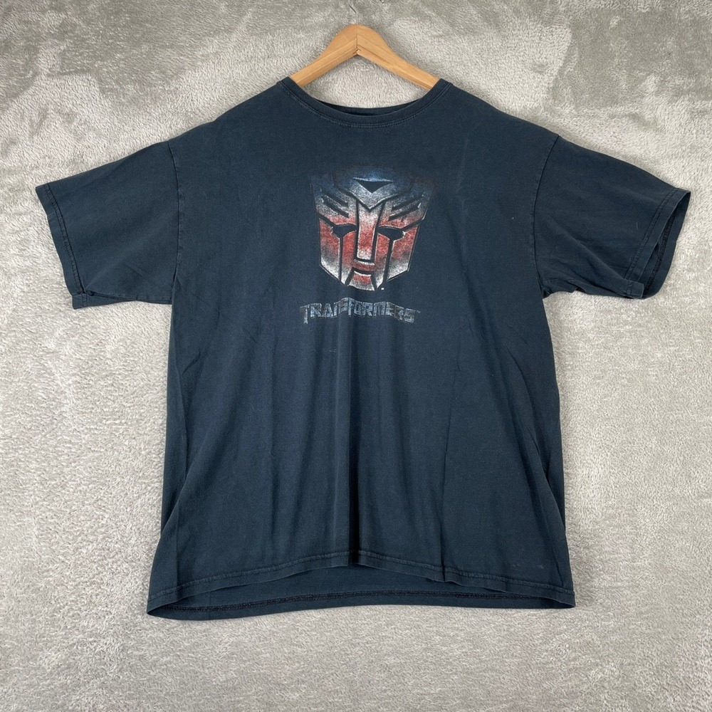 Transformers Shirt Mens XL Black Autobot Logo Graphic Movie Promo Y2K Tee